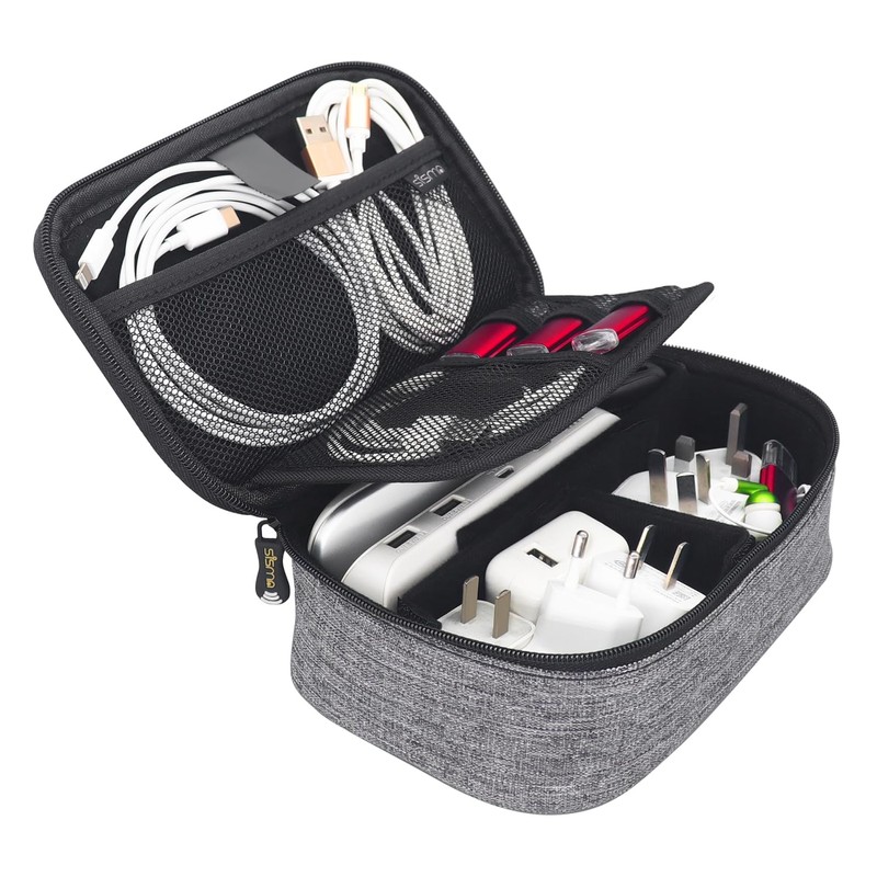 sisma Electronics Cords Organizer Tech Accessories Storage Case Travel Small