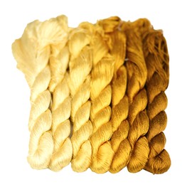 MINGGUXIUYI Natural 100% Silk Thread, Handmade Embroidery Thread, Silk Embroidery Thread 840 Yards, 7 Colors(51)