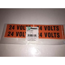 Panduit GPCV-BOY 24V Generic Voltage Marker Black on Orange PKG of 5