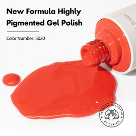 VENALISA Red Orange Gel Nail Polish, 1 Pcs Neon Orange Gel Polish Bright Color High Gloss Soak Off U V Nail Manicure Salon and DIY at Home Gifts for Women