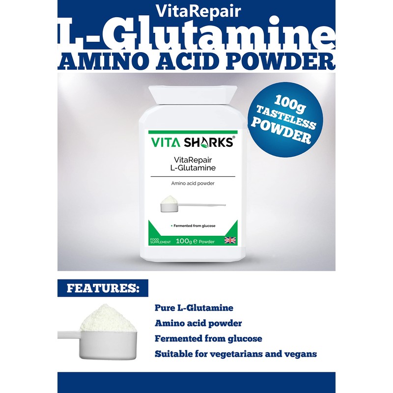 VitaRepair L-Glutamine The High Strength Targeted Release Vegan Amino Acid