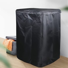 J&C Washer/Dryer Cover Black Dustproof Waterproof Portable Top-Loading Washing Machine Cover Washer Protection (S)