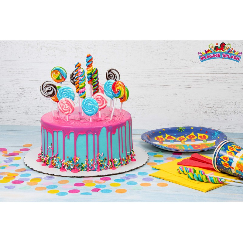 Blue & White Swirl Lollipops – 40 Pack Individually Wrapped