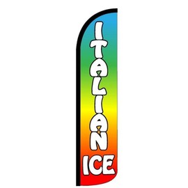 R and R Industries Italian Ice Pack of 1 Flag | 11.5ft x 2.5ft Advertising Italian Ice Flag for Business | Weatherproof Polyester Italian Ice Flag | Outdoor Flag for Business (Mount and Poles are Not Included)