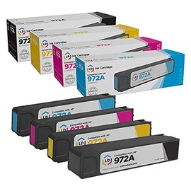 LD Products Compatible Ink Cartridge Replacements for HP 972A (1 Black, 1 Cyan, 1 Magenta, 1 Yellow, 4-Pack) for use in PageWide Pro 352dw, 377dw, 452dn, 452dw, 477dn, 477dw, 552dw, 577dw, 577dw MFP