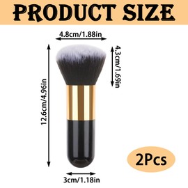 2 Pcs Fake Tan Brush, Self Tan Brush, Self Tanning Brush for Face, No Brushs Marks, Comfortable Grip, Easy to Carry for Body Tanning Agent Sunscreen Foundation (Black)