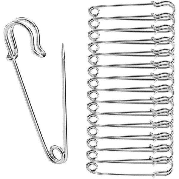Stadux 30Pcs Large Safety Pins, 2 Inches Strong Safety Pins
