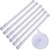 SIQUK 6 Pack Cupboard Bars Adjustable Spring Tension Rods White