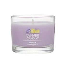 Yankee Candle Signature Votive Mini Candle Jar, Lemon Lavender Scent, Natural Soy Wax Blend Candle with Natural Fiber Wick, 1.3 OZ Glass Jar (Pack of 6)