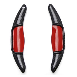 iJDMTOY High Gloss Black Genuine Carbon Fiber Large Paddle Extensions Compatible with Compatible with 2018-up Toyota Camry (XV70)