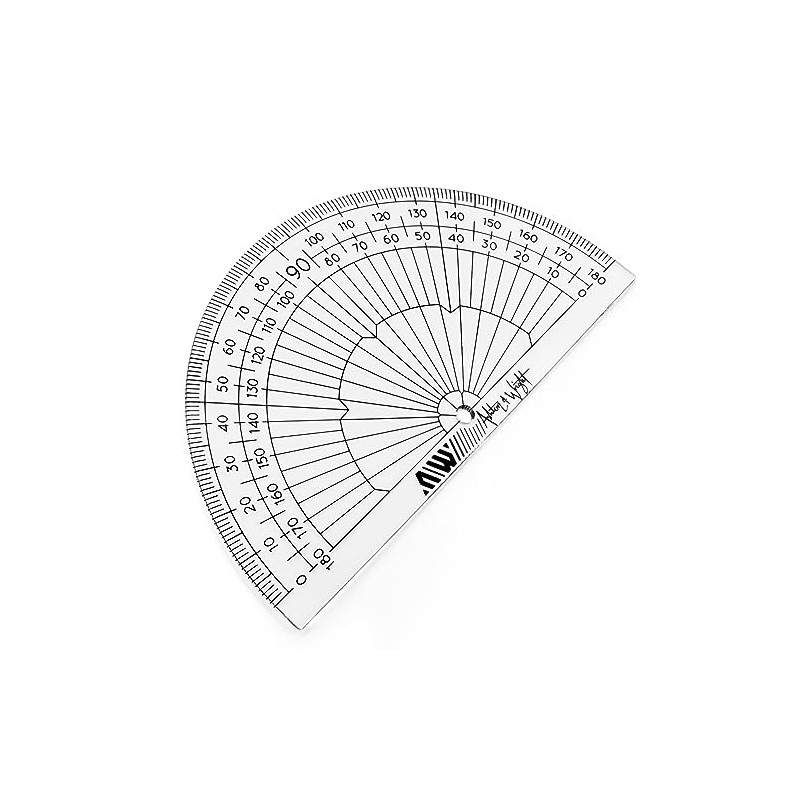 Ashton and Wright - 180 Degree Protractor - 10cm -