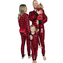 Lazy One Flapjacks, Matching Christmas Pajamas for The Dog, Baby & Kids, Teens, and Adults (Plaid Bear Cheeks, 12 MO)