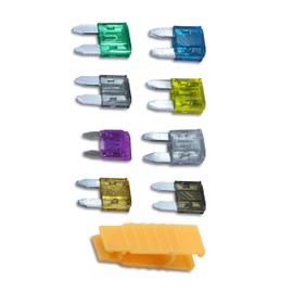 KafTon Mini Car Fuses Assorted Blade Fuse 2A 3A 5A 7.5A 15A 20A 25A 30A with a Fuse Puller/Clip for Auto Car Boat Automotive Replacement Fuses, motorhome parts accessories in fuse box(Pack of 9)