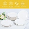 8 Pack Ceramic Dessert Plates, 6 Inch, Round, White