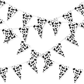 Banderines de Vaca de 32.8 Pies Estandarte de Vaca Banderín de Patrón de Vaca Suministros de Fiesta de Cumpleaños de Granja Banner Estilo Granja para Vaquero Decoración Temática Fiesta Occidental