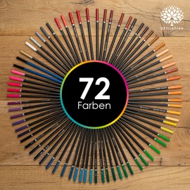 OfficeTree 72 Colouring Pencils Set - Professional Colouring Pencils for Adults - Oil-Based Soft Leads High Pigmentation Including Accessories - Colouring Pencils for Drawing - Pen Set Colouring