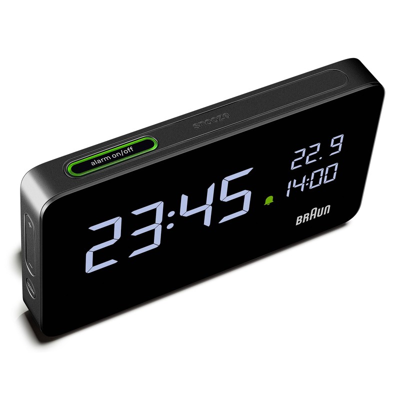 Braun Digital Alarm Clock with LCD Display, 2X USB-C Ports