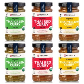 Mekhala Organic Thai Curry Cooking Paste Variety Pack Gluten-Free Vegan