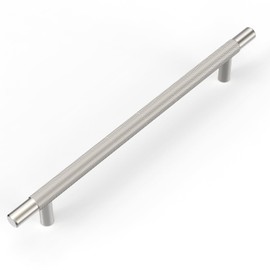 10 Pack Brushed Satin Nickel knurled Cabinet Pulls,6.3 Inch(160mm) Hole Centers Solid Heavy Duty Kitchen Cabinet Handles Hardware for Cabinets and Drawer