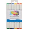 Docrafts Dual Tip Illustration Markers - Chisel/Brush (6 Pack) Primary