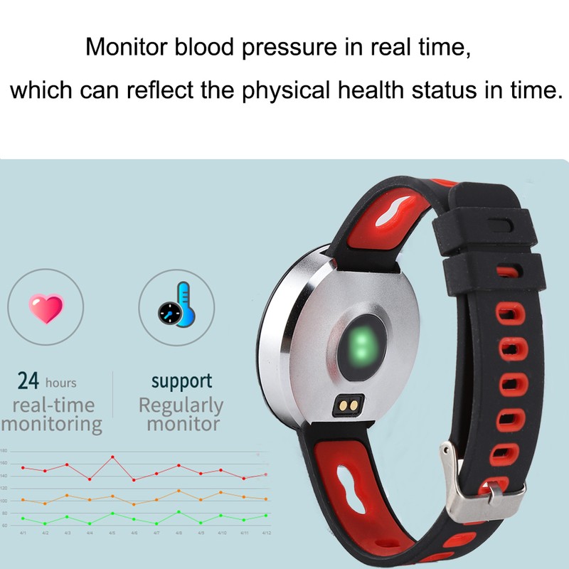 Smart Bracelet Wristband Waterproof Fitness Sleep Heart Rate Recorder (Black