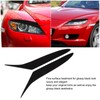 2PCS Front Headlight Eyebrow Gloss Black Decoration Soft Plastic Replacement