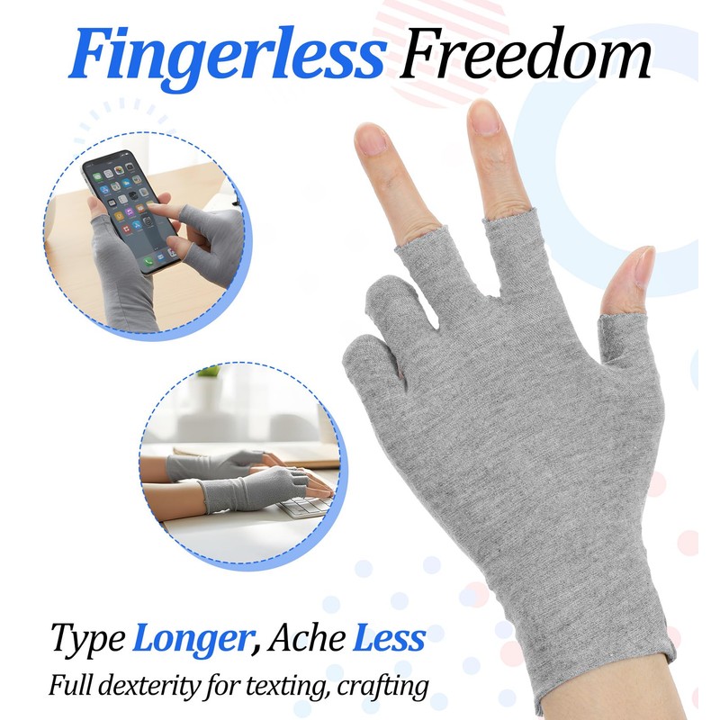 1 Pair Cotton Fingerless Gloves, Fingerless Moisturising Eczema Gloves