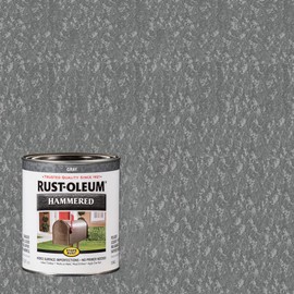 Rust-Oleum 7214502 Stops Rust Hammered Finish Paint, Quart, Gray