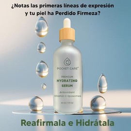 Pocket Care Suero Facial con Vitamina C LIPOSOMADA + Ácido Hialurónico | Máxima Absorción y Estabilidad | Ilumina, Uniforma el Tonoy Combate Manchas |