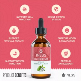 1ness Soursop Bitters Drops Extract – Constipation & Digestive Support w/ Turmeric 2oz