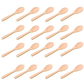20 Pieces Handmade Wooden Spoons, Wooden Coffee Spoons, Small Wooden Children's Spoons, Wooden Spice Spoons, Safe and Non-Toxic, Used for Ice, Honey, Coffee, Tea, Spices, Medicines