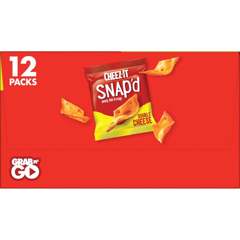 Cheez-It Snap'd Cheese Cracker Chips, Thin Crisps, Lunch Snacks, Double