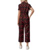 Zwurew Valentine's Day Women's Short Sleeve Jumpsuits Love Heart Graphic