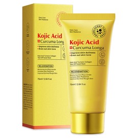 Mascarilla Facial Hidratante de Ácido Kójico, Cúrcuma y Colágeno  Gel Despegable para un Cutis Radiante, Lámina Transparente Hidratante con Brocha... 