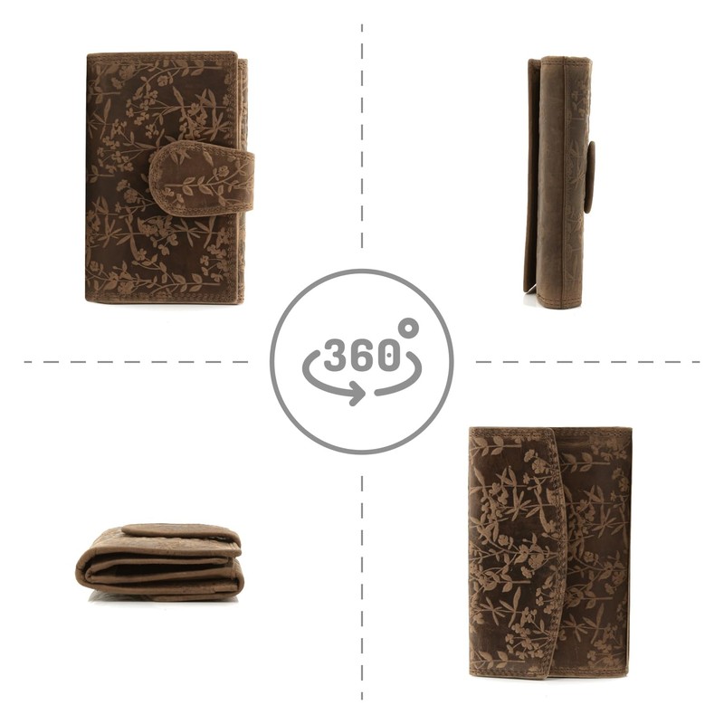 ekavale Women Blossom Pattern Leather Wallet for Women Medium Batch