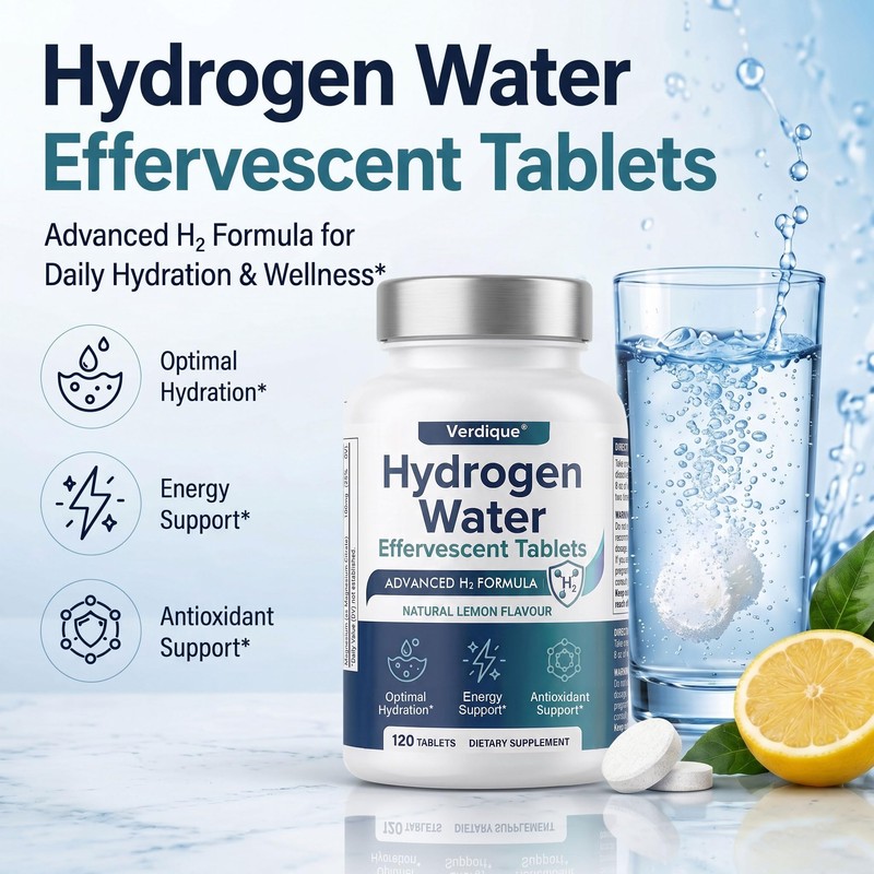 Hydrogen Tablets 120 Count, H2 Molecular Hydrogen Water Tablets with