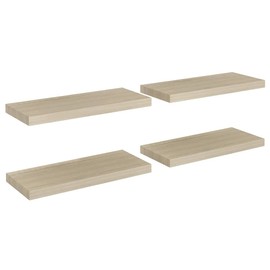 TREATLIFE HOME Stylish Floating Wall Shelves for Transforming Spaces, Invisible Mounting System, Home Decor, Oak Finish