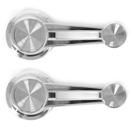 Window Handle Chrome Concave Knob Pair For 1959-1961 Buick Invicta