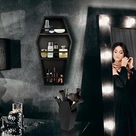 Estante Organizador Maquillaje Con Portabrochas Madera Negro
