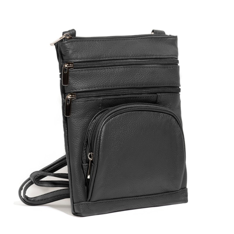 TOVOSO Crossbody Bag for Women, Genuine Leather Multi-Pocket Purse with