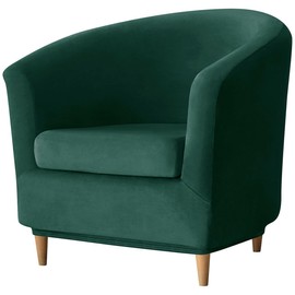 Club Chair Covers Slipcover 1/2 Piece Velvet Tub Chair Covers for Armchairs,Barrel Chair Covers Wing Back High Stretch Sofa Seat Furniture Protector Removable Washable Living Room (Color : #14, Size