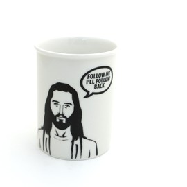 Jesus pencil holder, brush cup, pen and pencil holder, Easter gift- Lennymud by Lorrie Veasey