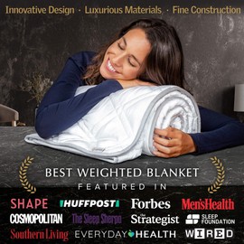 Aricove Cooling Weighted Blanket, 17 lbs, Twin Size for Adults, Luxury Heavy Blanket, Silky Soft Bamboo Viscose, 48x72 inches, Machine Washable, White