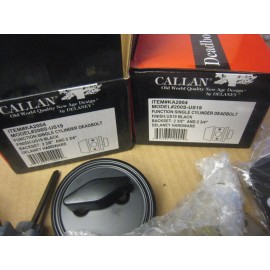Callan 2 CALLAN Single Cylinder Deadbolt Locks  KEYED ALIKE #200SUS19 BLACK 2 keys each
