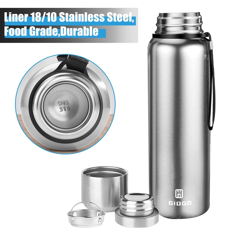 Vacuum Insulated Flask 1500ml/50oz with Cup lid Stainless Steel Thermo