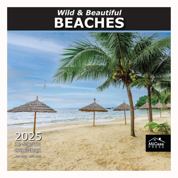 MICASA Wild & Beautiful Beaches 2025 Hangable Monthly Wall Calendar
