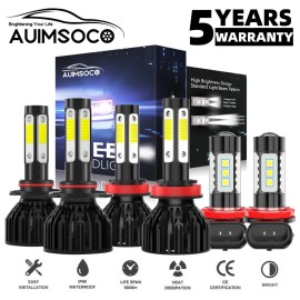 AUIMSOCO For Toyota Camry 2007 - 2014 LED Headlight Bulbs Kit High / Low Beam + Fog Light