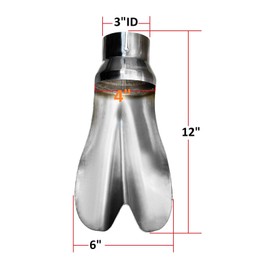 Northeastern Exhaust | 3" ID x 12" Long Polish Stainless Steel Diffuser Exhaust Tip | Automotive Replacement Part
