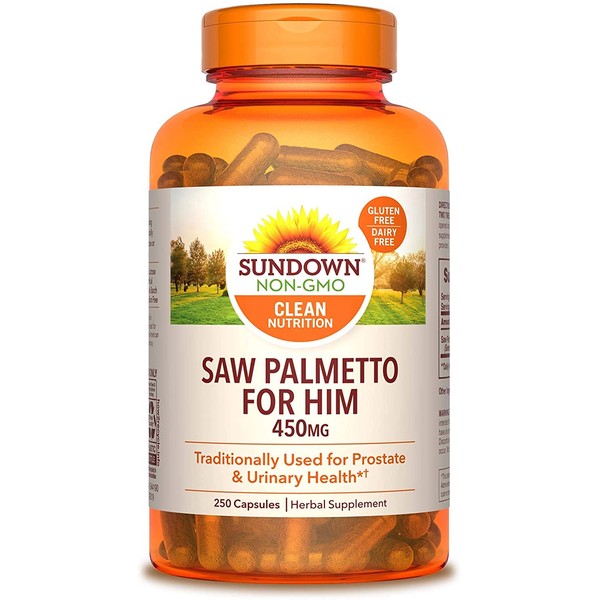 Sundown Naturals Herbal Supplement Saw Palmetto 450mg - 250 Capsules