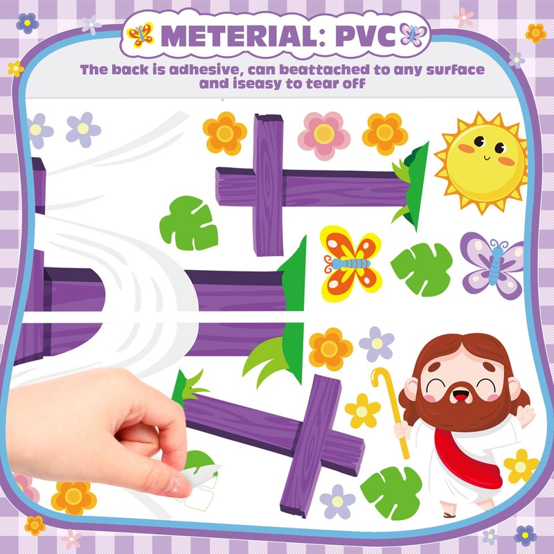 Happy Easter Supplies He is Risen Door Decoration Religious Cross